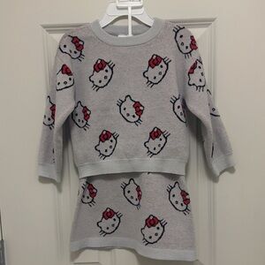 HELLO KITTY   TODDLER GIRLS 2 PIECE SWEATER + SKIRT SET SIZE: 2t NWT